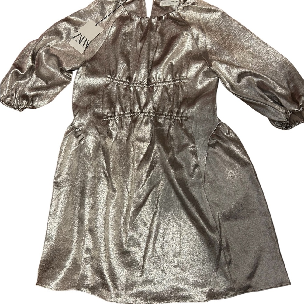 Zara Shiny Silver Kids Dress